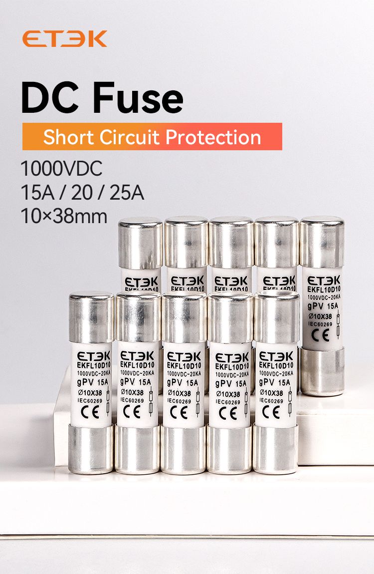 EKFL PV Солнечные керамические плавкие вставки постоянного тока, 1-50A ...