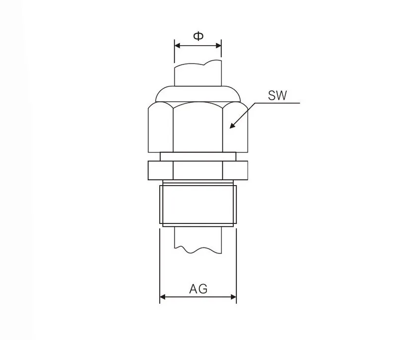 водонепроницаемый разъем серии ac pg 04