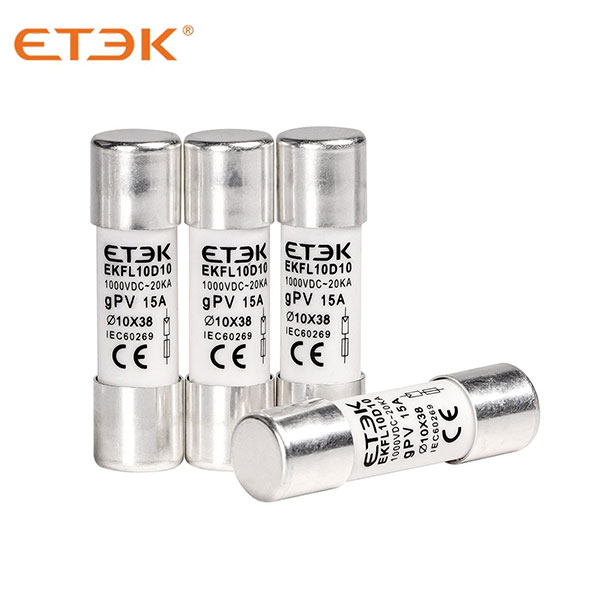 EKFL PV Solar Ceramic DC Fuse Links, 1-50A,1000VDC, 1500VDC, 10x38mm,10x85mm,14x85mm for Solar System Protection Fast Blow Ceramic Fuse