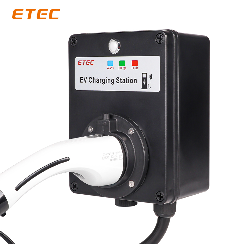 Low price Basic EV Charging Wallbox (16A 32A 3.7KW 7.3KW 11KW 22KW) with IEC 62196-2 Type 2 plug and 5 meters cable, RCMU Unit