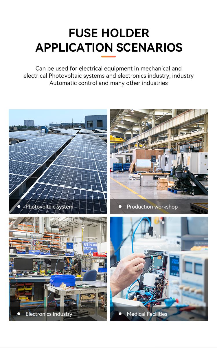 Держатели солнечных предохранителей ETEK 1500VDC 2-50A для установки на ...